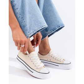 Shelovet beige sneakers til kvinder 1