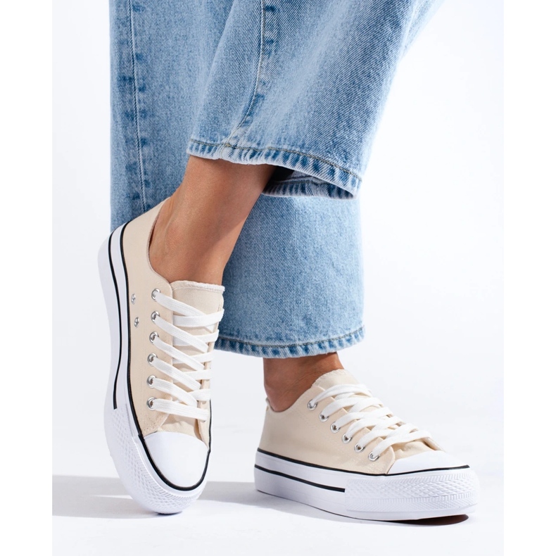 Shelovet beige sneakers til kvinder 2