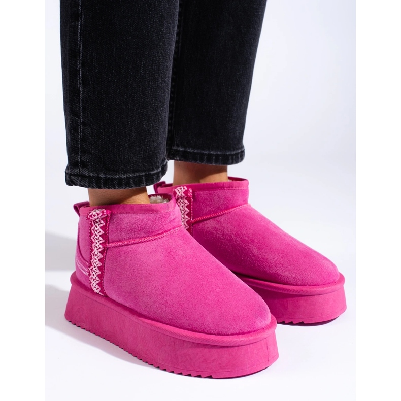 Pink Shelovet ruskind platform snestøvler lyserød 2