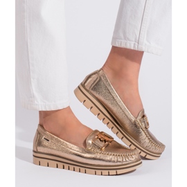 Goodin Platform loafers i guld til kvinder gylden 2