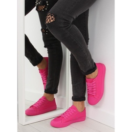 Ensfarvet fuchsia fuxia sneakers til kvinder lyserød 1