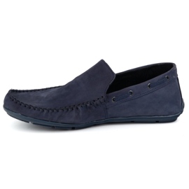 Olivier Mænds læder moccasins 700knt roman Nubuk blå 1