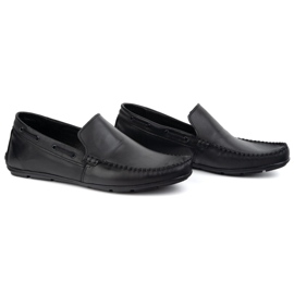 Olivier Mænds læder moccasins 700knt sort 2