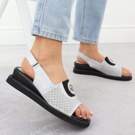 Jezzi Kvinders sandaler på en platform med gummi sølv Jeszi RMR2267-2 2