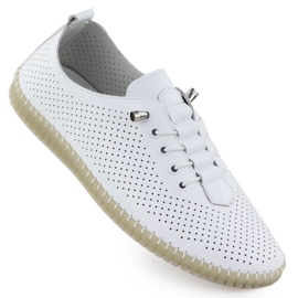 Læder Kvinders Openwork Shoes gled White Filippo DP6140 hvid 1