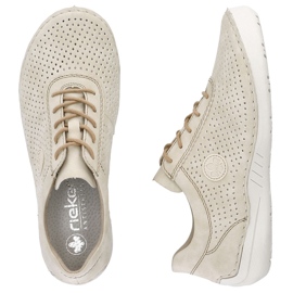 Kvinders lædersko perforerede beige Rieker 52546-60 1