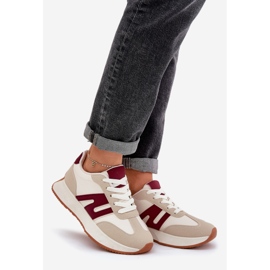 Kvinders sportssko på beige-blå platform 1