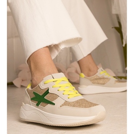 Beige kvindes sports -sneakers med glitter 2