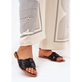 Flade kvinder flip flops med sorte striber 2