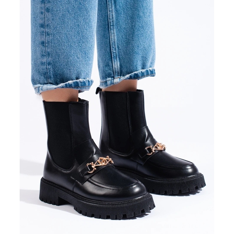 Slip-on poser på platformen sort 2