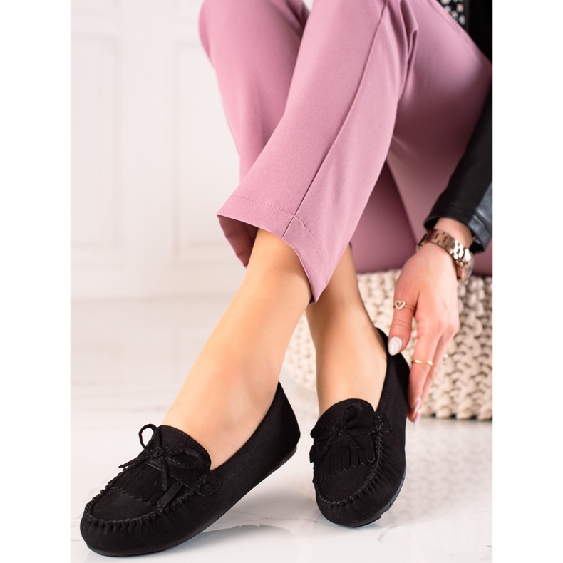 Fama Loafers Med En Sløjfe sort 2