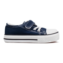 Vico drengesneakers, marineblåt stof 1