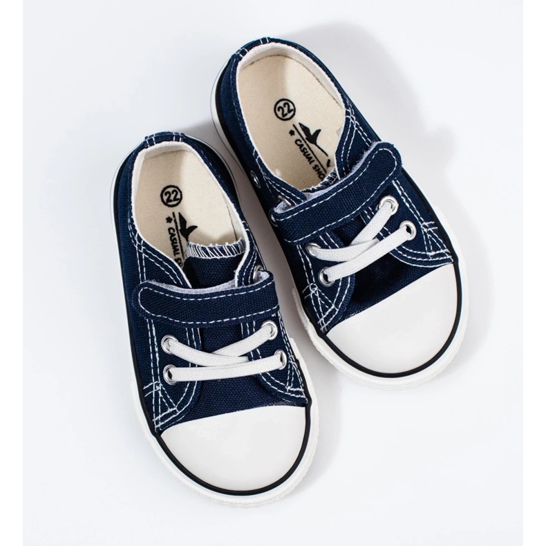 Vico drengesneakers, marineblåt stof 2