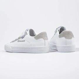 Hvide børnesneakers med sølvglimmer 1