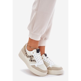 Kvinders sportssko på platformen leopard beige 1
