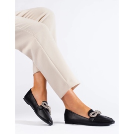 Elegante damemokkasiner med dekoration sort 2