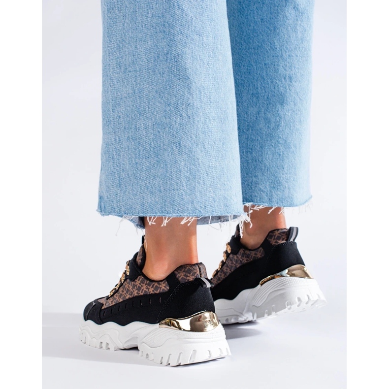 Sorte sneakers til kvinder med mønster 1