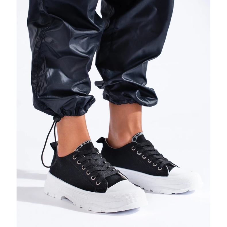 Klassiske Shelovet platform sneakers sort 1