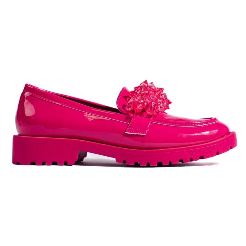 Damemoccasiner Shelovet lakeret med fuchsia krystaller lyserød 2