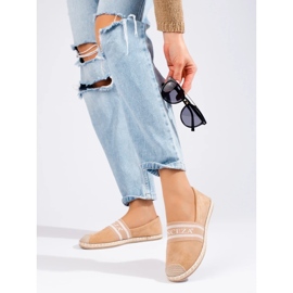 Dameespadriller i beige ruskind fra Vinceza 1