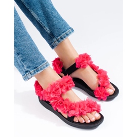 Duftende velcro-sandaler til kvinder Shelovet fuchsia lyserød 2