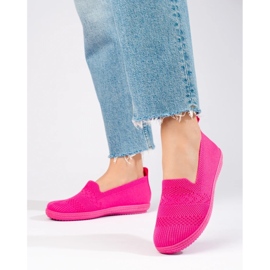 Dame tekstil slip-on sneakers Shelovet pink lyserød 1