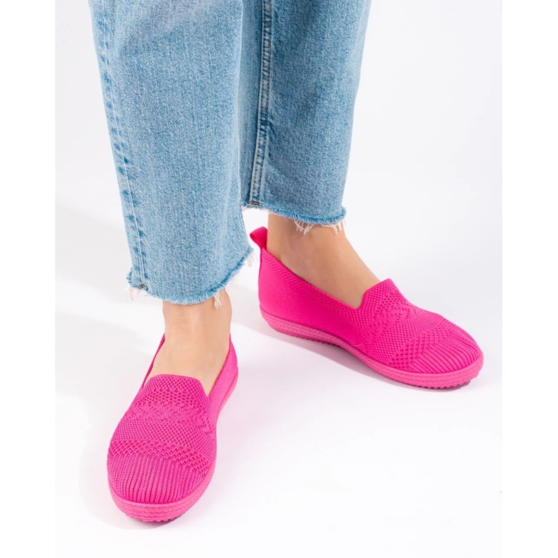 Dame tekstil slip-on sneakers Shelovet pink lyserød 2