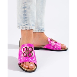 Pink flip-flops til kvinder med gulddekoration fra Shelovet lyserød 2