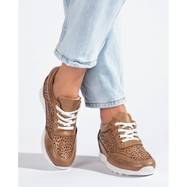 Gennembrudte sneakers med en skjult kile Shelovet brun 2