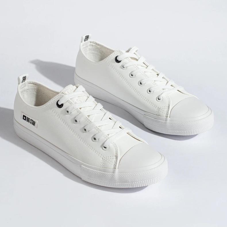 Hvide mænds sneakers lavet af økologisk læder Big Star KK174008 2
