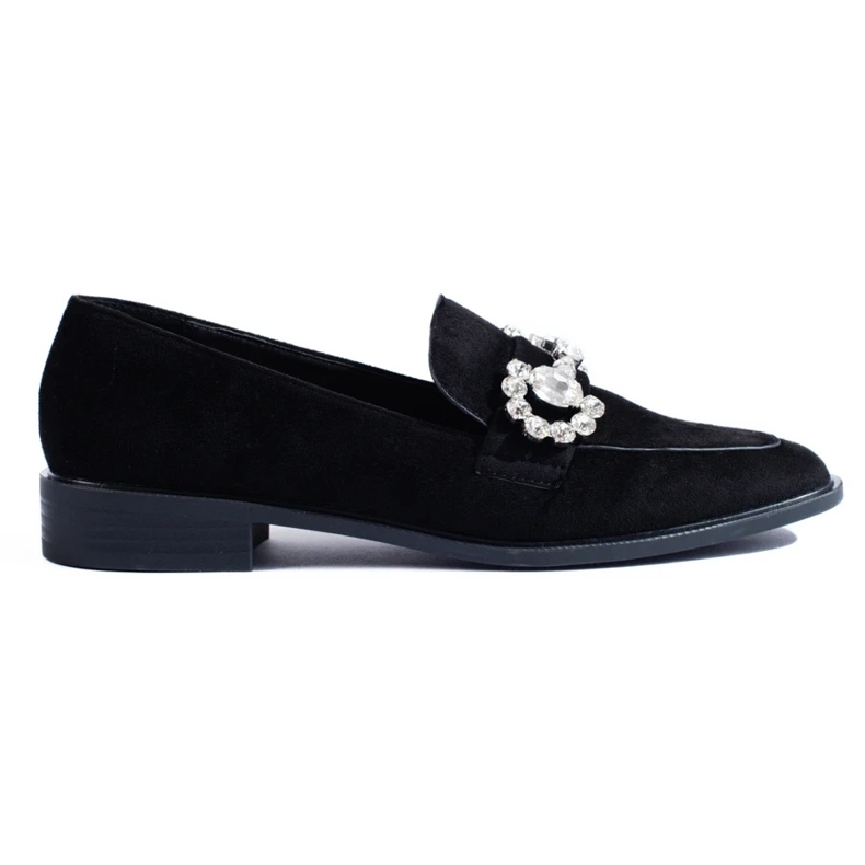 Sorte ruskinds loafers med Shelovet spænde 1