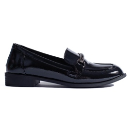 Shelovet klassiske loafers i sort lak 2