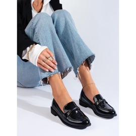 Shelovet klassiske loafers i sort lak 3
