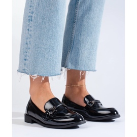 Shelovet klassiske loafers i sort lak 1