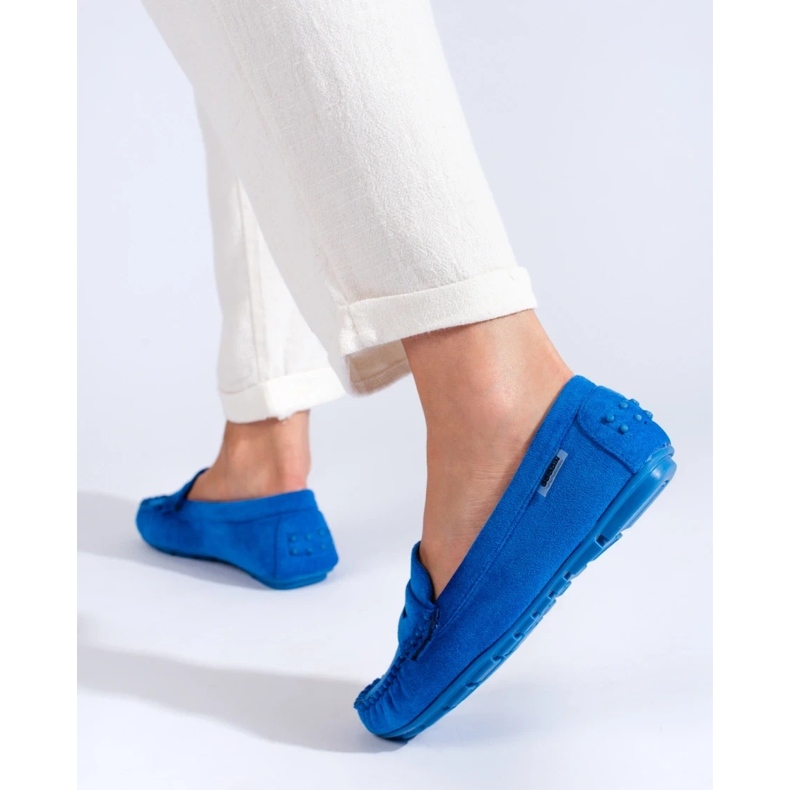Blå ruskind loafers 1