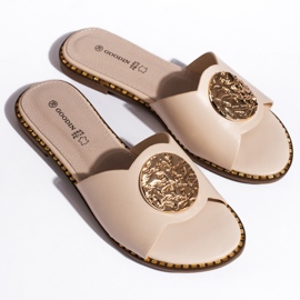 Goodin Elegante beige flip-flops til kvinder 2