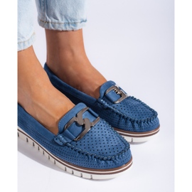 Goodin Gennembrudte blå platform loafers 2