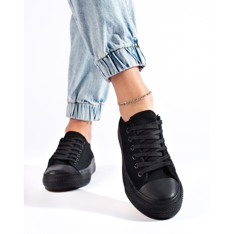 Sorte platformssneakers til kvinder 2