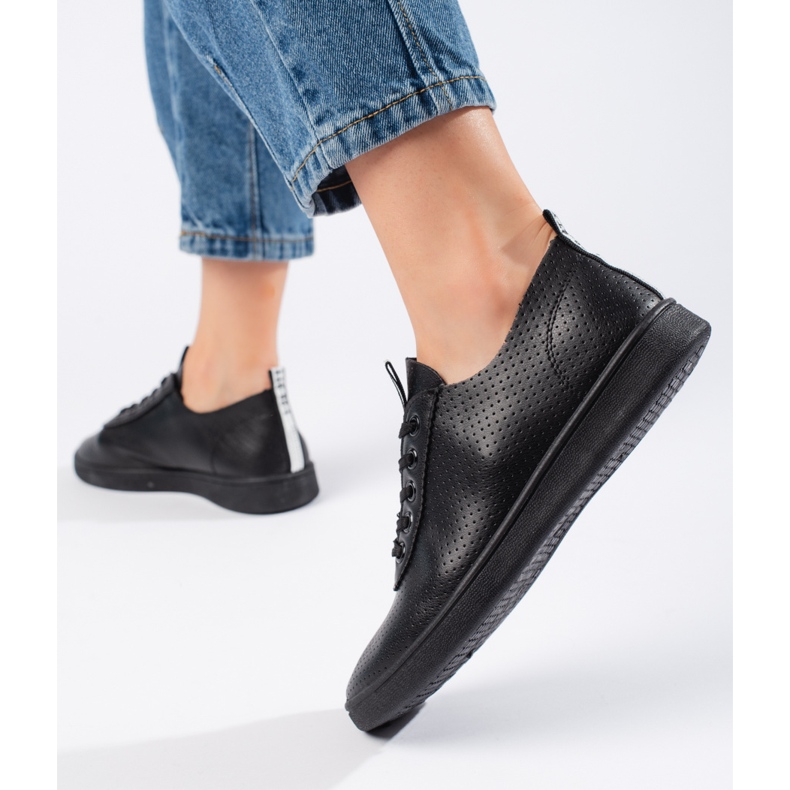 Seastar Sorte gennembrudte sneakers til kvinder 2