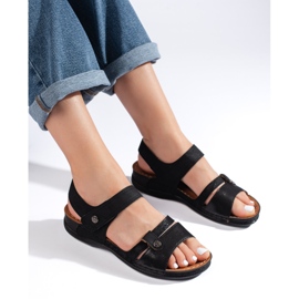 Komfortable sorte damesandaler 2