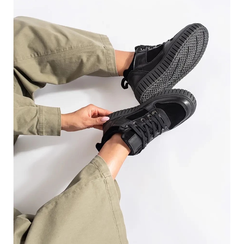 Sorte high-top damesneakers 1