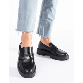 Seastar Sorte dame loafers på platformen 1