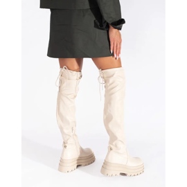 Creme platform musketerer beige 1