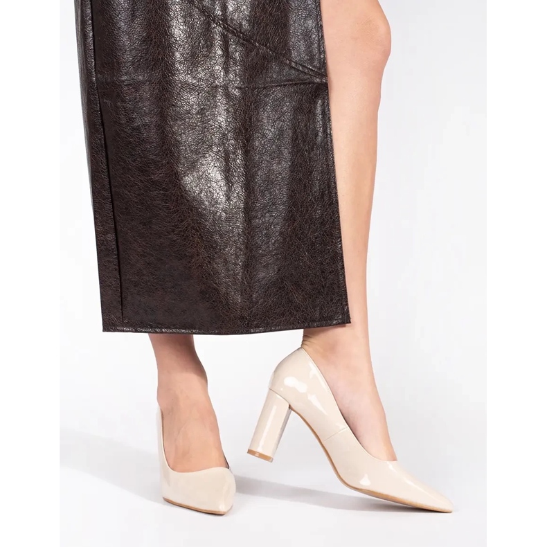 Seastar Elegante patentbeige pumps med høj hæl 1