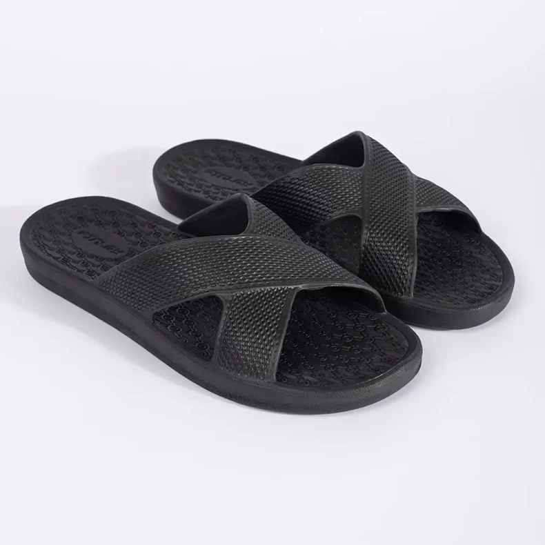 Shelvt Sorte svømmeflip-flops til mænd 2
