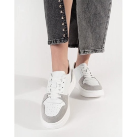 Goodin Hvide lædersneakers på platformen 2
