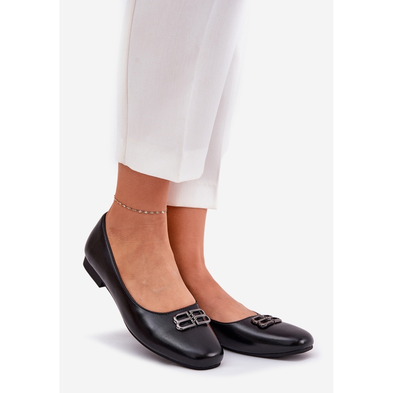 Vinceza Elegant kvinders ballerinaer med dekoration af Vincez 62206 sort 1