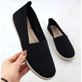Kvinders espadrilles gled i ruskind sort potocki py16332 1