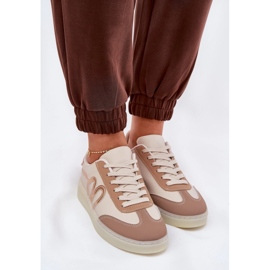 Lav kvinders sportssko med øko læder beige 1