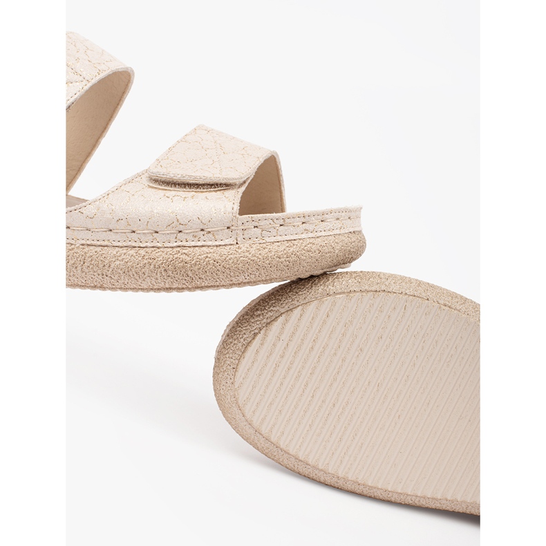 Goodin Lys beige kvinders velcro sandaler 1